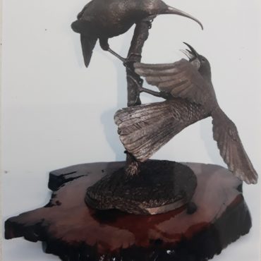 Bronze Pair of Huia