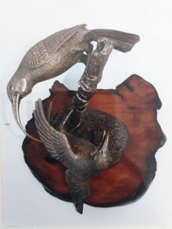 Bronze Pair of Huia